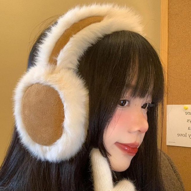 디어블루 무스탕 털 귀마개 여성 겨울 방한 머리띠형 캐주얼