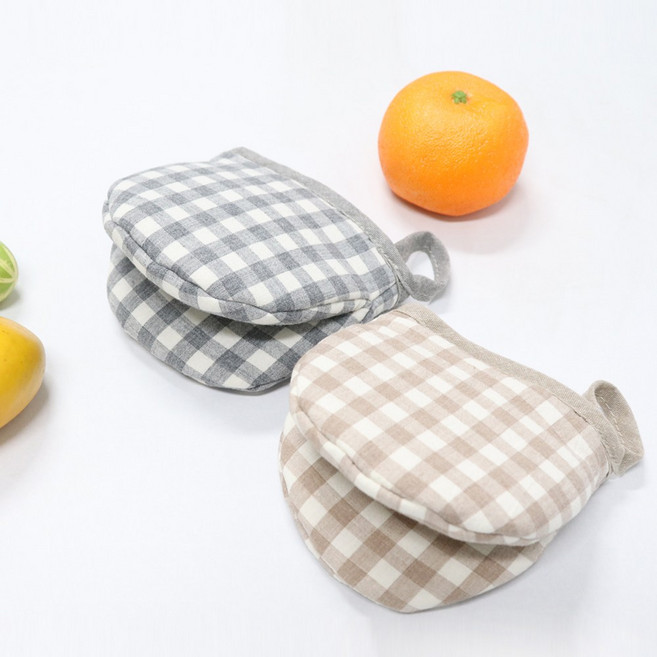 DAC65 오븐 주방 냄비손잡이 장갑 면 미니 식당, DAC65 베이지체크(1P), 1개