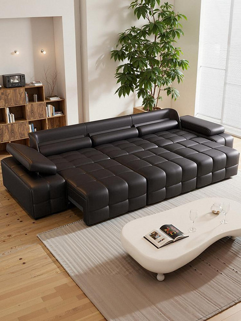 [거실의 혁신] 3인용쇼파베드 전동 침대겸용쇼파 고급소파베드, 2. 강화가죽 1.3m 싱글 무선리모컨, 라텍스 4cm 라텍스