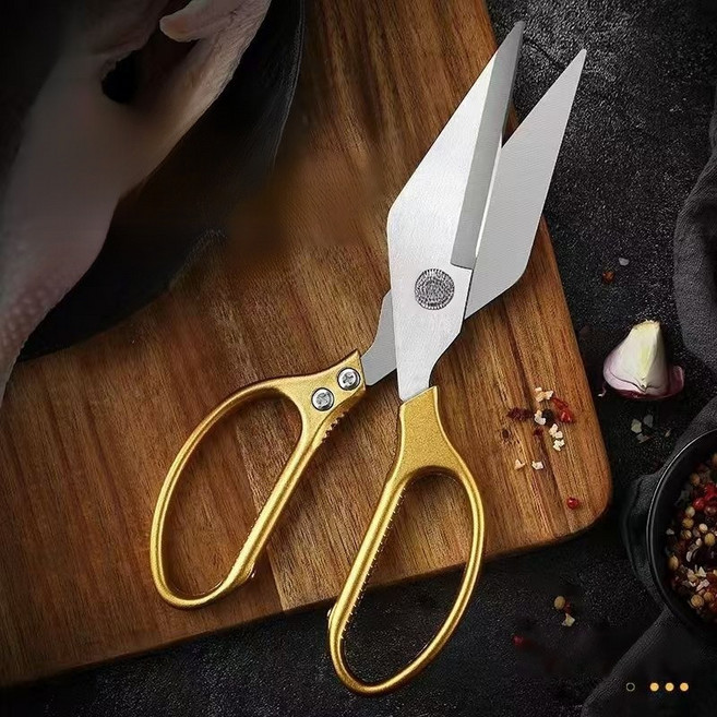 德國廚房剪刀 雞骨剪 食物專用剪子 料理剪 強力雞骨剪, 金色,大頭強力剪, 1個