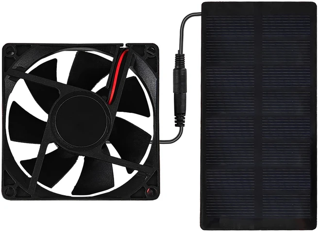 야외 캠핑용 태양열 팬 태양광 패널 팬 키트가 포함된 소형 태양열 팬 3000RPM IP65 방수 - 가정용 RV용 다, 01 Black, 1