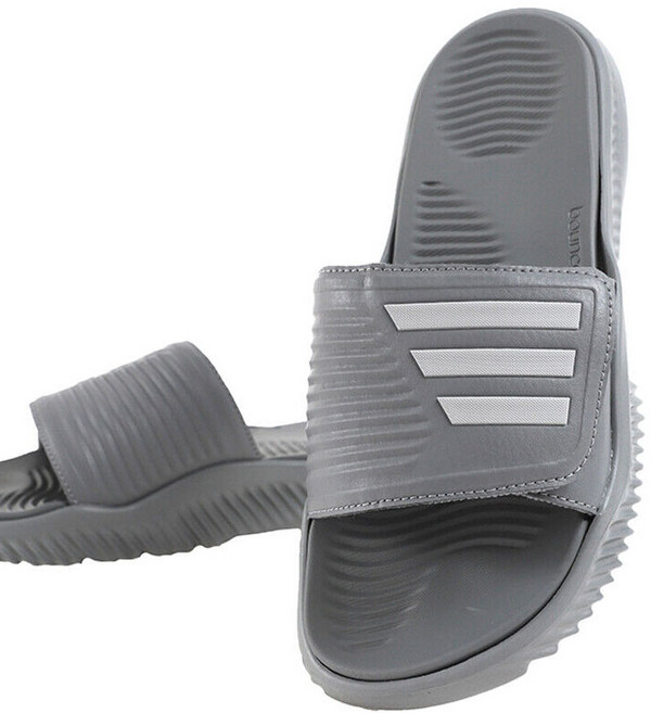 아디다스 공용 그레이 알파BOUNCE 슬라이드 커플슬리퍼 사무용 실내화 쿠션 슬리퍼 벨크로 슬리퍼+사은품(패션마스크)