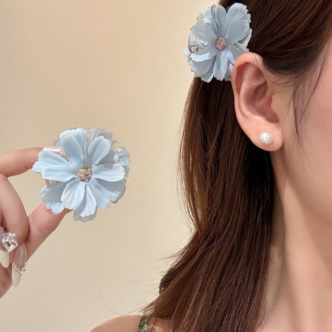 1+1 여성 소형 하와이안 플라워 헤어집게핀