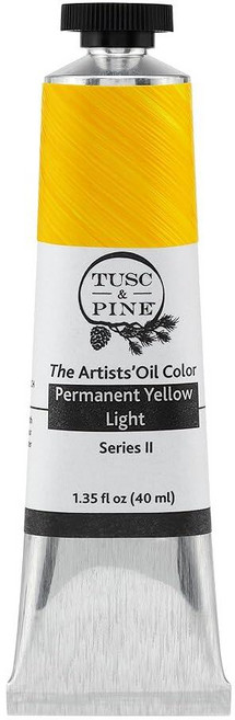Tusc & Pine 아티스트 오일 페인트 - 티타늄 화이트 (아마씨) 40ml 황변 없음 풍부하고 크리미 한 일관성 최대 안료 부하 소량 가공 페인트 전문 아티스트, 1개(1개입), 영구적인 옐로우 라이트