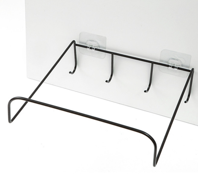 ZIO-BIZ 다용도 대야걸이 무타공 스티커타입 프리미엄 / 부착식 대여걸이 욕실대야걸이 세수대야걸이 세숫대야걸이 욕실용품 욕실정리 욕실수납, 블랙, 1개