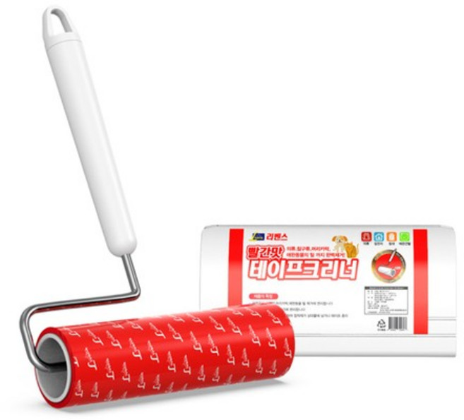 리벤스 빨간맛 사선컷팅 돌돌이 테이프클리너 핸들용 본품 1개, 없음