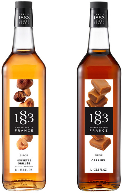 1883 카라멜 시럽 + 1883 헤이즐넛 시럽, 2개, 1L