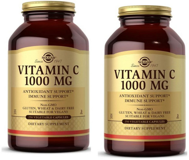 1+1 솔가 비타민C 1000mg 250 베지 캡슐 비타민씨 아스코르브산 아스코르빈산, 250정, 2개