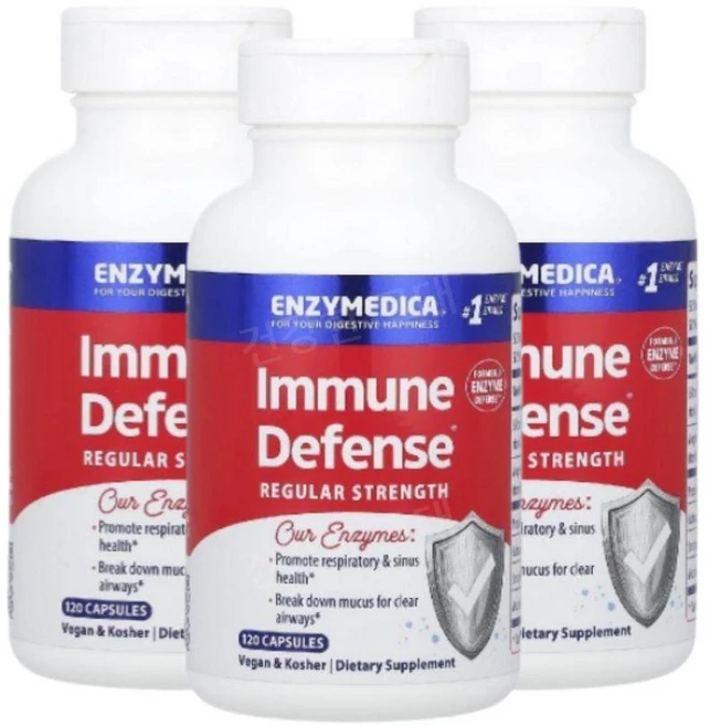 엔자이메디카 엔자임 효소 이뮨디펜스 120캡슐 3개 세라펩타제 카탈레이스 Enzyme, 120정 - 쿠팡