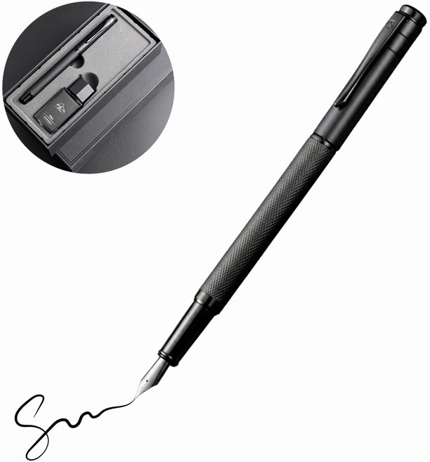 우주마켓 입문용 고급 선물용 만년필 잉크 세트, 블랙