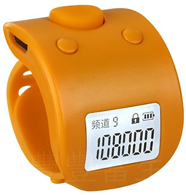 電子念佛計數器 戒指計數器 9頻道記錄, 黃色, 1個