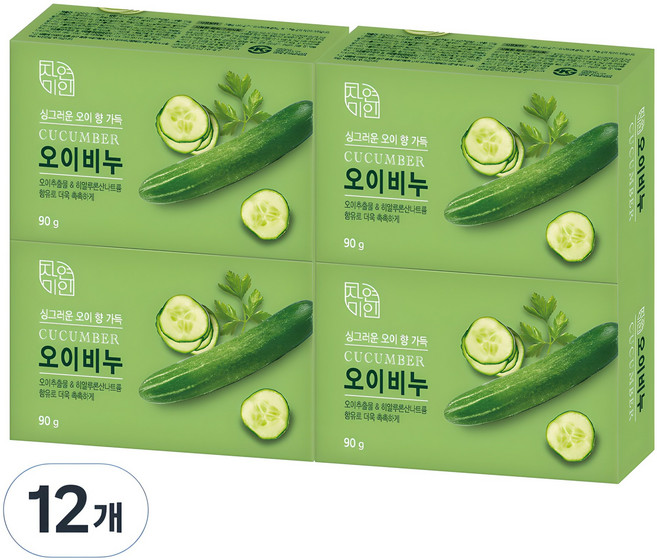 자연미인 비누 오이향, 90g, 12개입