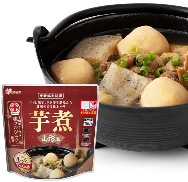 아이리스오야마(IRIS OHYAMA) 야마가타풍 감자전 180g 반찬 레트르트 식품 반찬 1인 가구 상온 보관 비상식량 보존식품 국산 전자레인지용 일식 파우치 전자레인지용 Pa C, 1