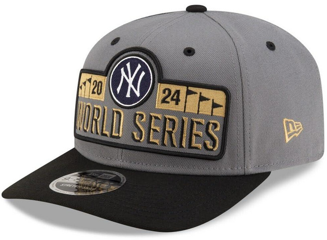 New Era NY York Yankees 9SEVENTY 2024 월드 시리즈 골드 패치 스냅백 캡 조절 가능한 모자 회색., New Era NY York Yankees 9SEVEN