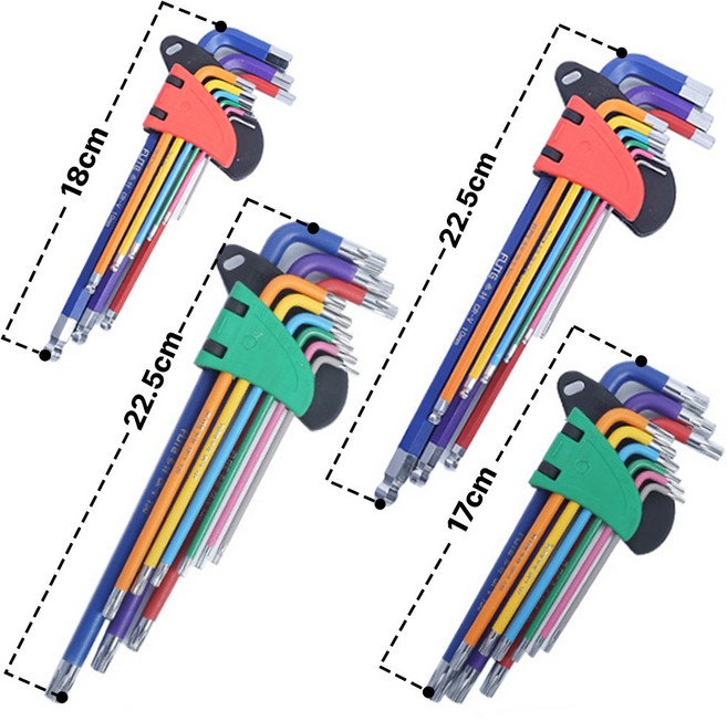 중형 대형 육각 육각볼렌치세트 별 별홀렌치세트 9pcs 멀티 다용도 수공구, (중형)육각/육각볼렌치세트, 1개