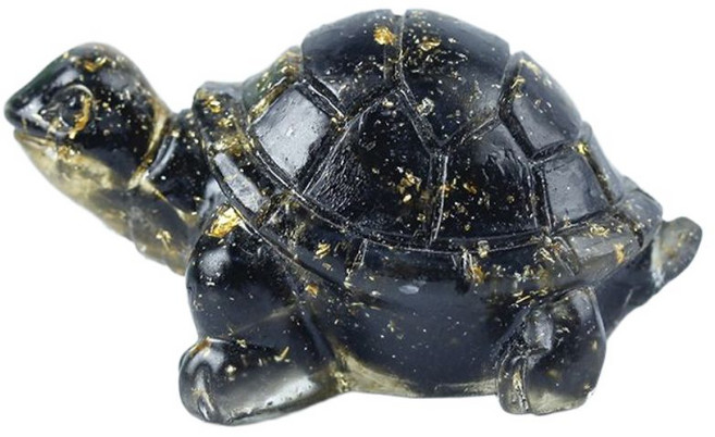 보스케 천연원석 거북이 수제 크리스탈 오브제, 흑요석