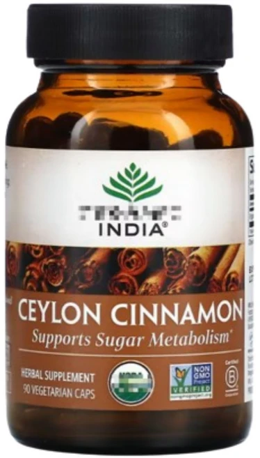 오가닉 인디아 실론 시나몬 계피 Ceylon Cinnamon 90정 식물성 캡슐, 1개 - 쿠팡