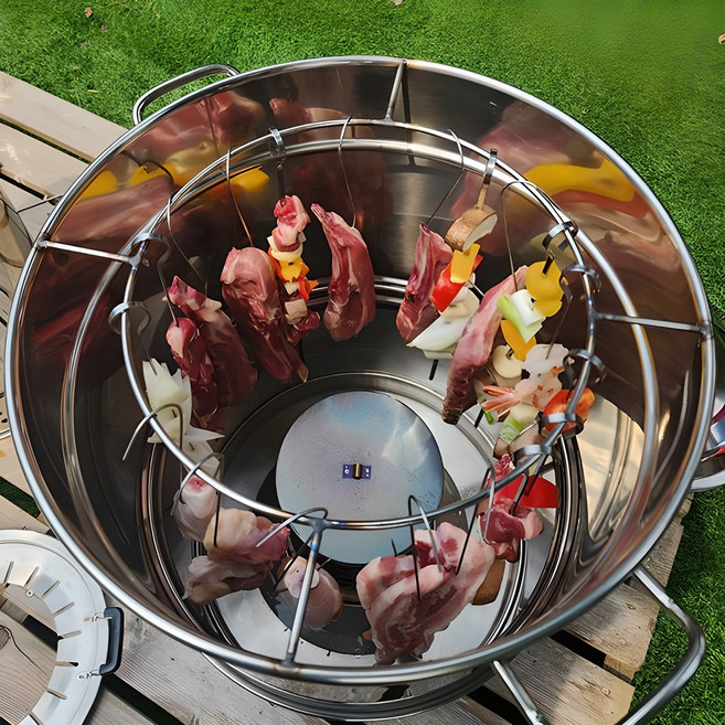 5위 - 항아리 바베큐 온도계 고기걸이 꼬치 포함 셋트 삼겹살 S고리 화로구이 캠핑 대형 오늘출발, 1개