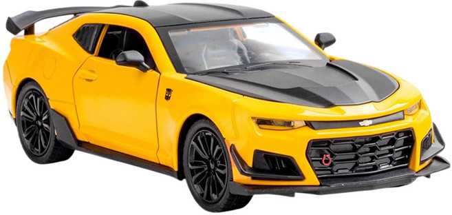 마이카 다이캐스트 금속 1:24 쉐보레 카마로 모델 자동차 모형 피규어 장식, 1개, 1_옐로우