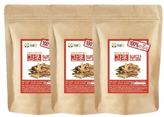 가루랑v 100% 감초 분말 선식 200g 3개 묶음