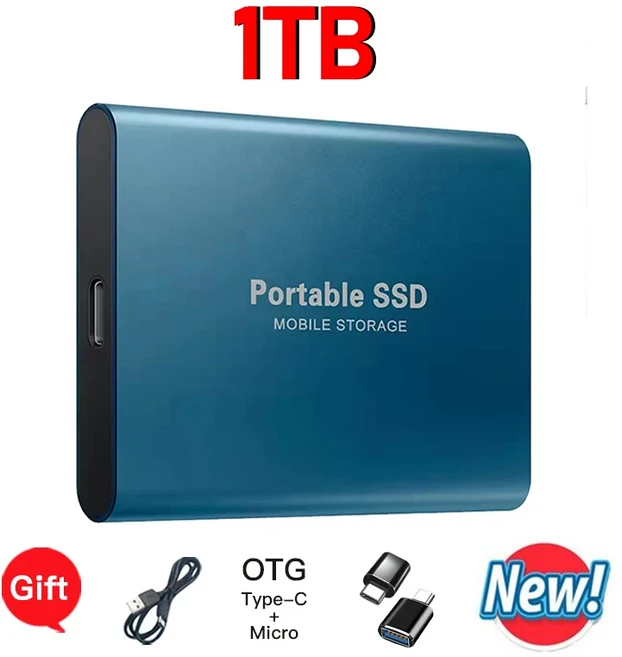 고성능 외장형 휴대용 SSD 2TB 일상적인 백업 저장에 적합, 1개, 13 1TB