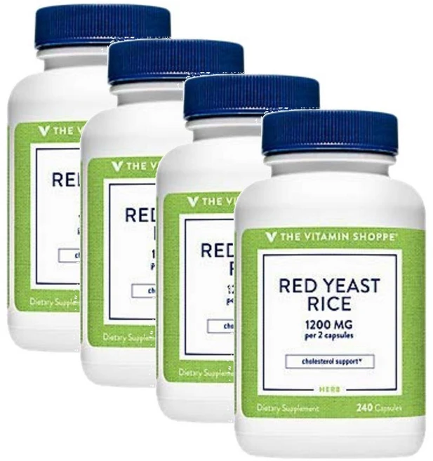 더비타민샵 레드 이스트 라이스 홍국 1200mg 캡슐 The Vitamin Shoppe Red Yeast Rice, 4개, 240정 - 쿠팡