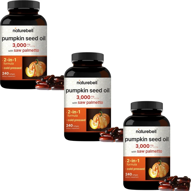 네이처벨 호박씨오일 쏘팔메토 3000mg 240정 3개세트, 3개 - 쿠팡