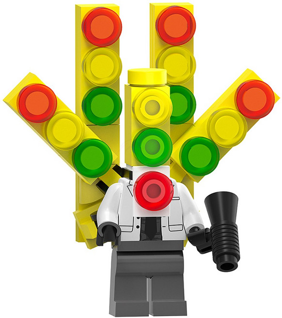 핸드브릭 팩토리 커스텀 미니브릭 피규어 스키비디 토일렛 호환 블록호환, 21. 타이탄 신호등맨, 1개