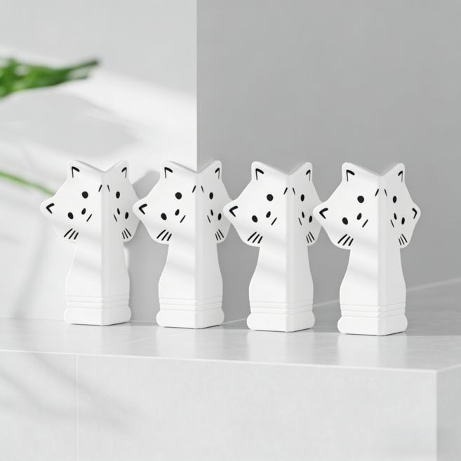 캐릭터캣츠 안전코너 가드 4개, 화이트white, 1세트