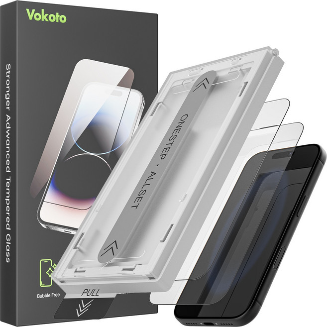 보코토 9H 고화질 액정 강화유리 자동 흡착 풀커버 지문방지 + 이지툴 2p, 1세트