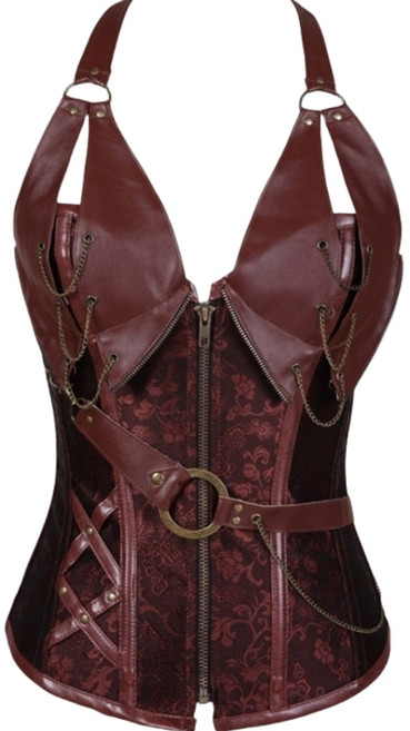 Ogfaour 바디쉐이퍼 가죽 코르셋 4 스틸 의상 흉곽 허리 뱃살 몸매 보정 의상