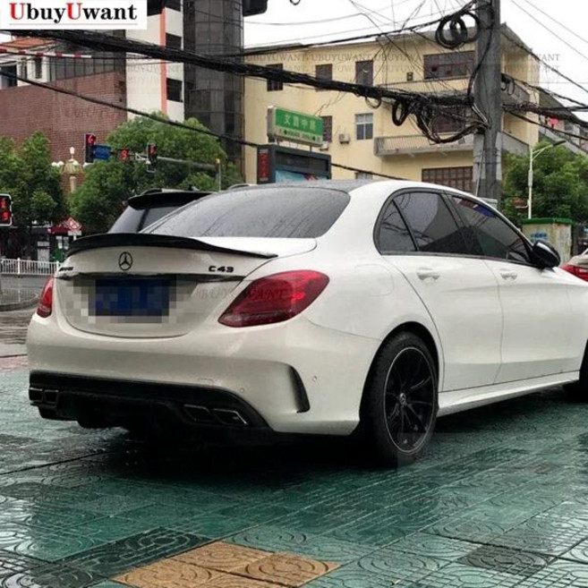 스포일러 UBUYUWANT 세단용 광택 블랙 리얼 탄소 섬유 리어윙 벤츠 C 클래스 W205 C63 C180 C200 C250 C260 2014- 년, [02] GLOSSY BLACK