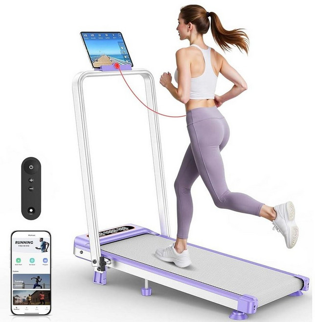 10% 경사 및 핸들 바가 있는 워킹 패드 가정용 소형 저소음 패드 러닝머신 경사면이 Rayspace 3.5HP 4 in 1 휴대용 컴팩트 경사/앱 포함 158.8kg(35, 퍼플