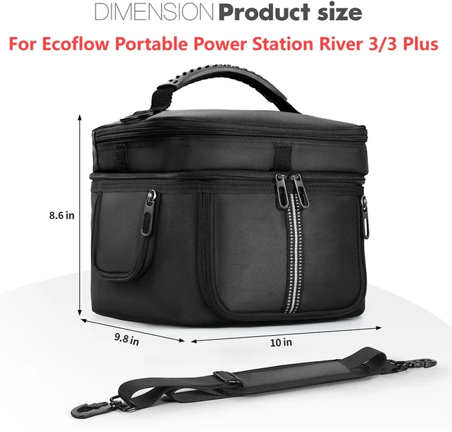 Ecoflow River 2/River 2 Pro/Ecoflow Max/Delta 3 Plus/태양광 발전기 Delta 2/Power Station 가방용 운반, 02 Black A, 01 CHINA