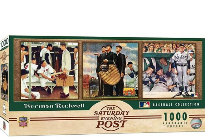 MasterPieces 성인 가족 또는 어린이를 위한 1000피스 직소 퍼즐 - Norman Rockwell 야구 컬렉션 - 33cm x 99.1cm(13인치 x 39인치), MasterPieces 성인, 가족 또는 어린이를 위한, 1개