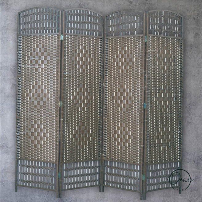 다원 라탄 오픈형 4단 파티션 200X200 브라운 칸막이