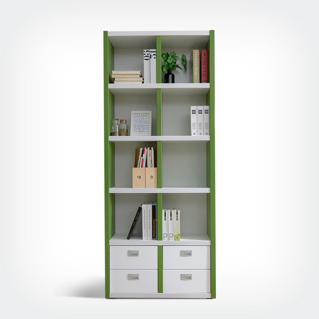 장인가구 800 5단 서랍형 책장 MKR003-7, 월넛