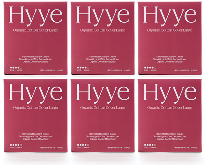 혜 유기농 순면커버 생리대 날개형, 대형, 12개입, 6개