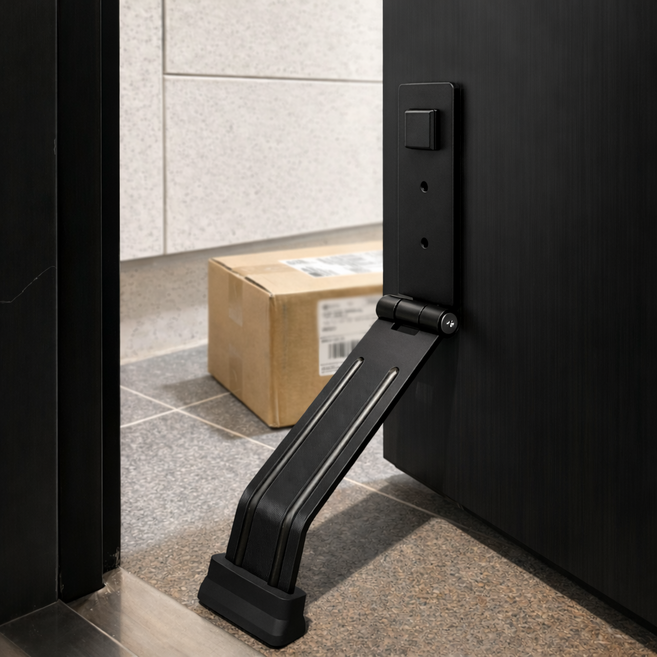 브레텐 무타공 문 닫힘 방지 도어 스토퍼, 블랙, 1개