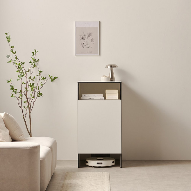 어반레스트 큐즈 로봇청소기 수납장 오픈형, 화이트