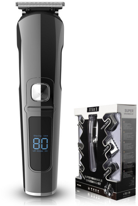 FANKE FK-8688 電動理髮器套裝 11合1多功能可換刀頭 數顯顯示 IPX6防水, 液晶六合一套装