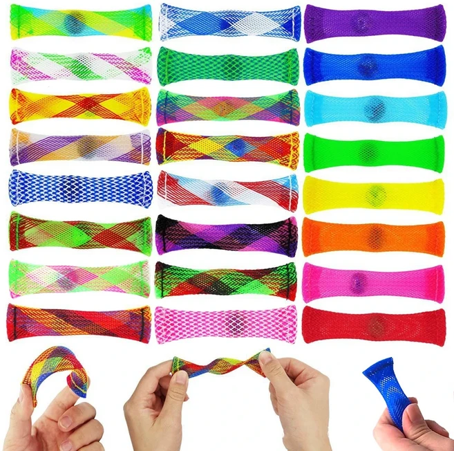 10개입 컬러풀 네트 메쉬 마블 피젯 토이 휴대 자폐증 ADHD 감각 완화 손가락 압박 스트레스 불안 어린이, 01 10pcs random