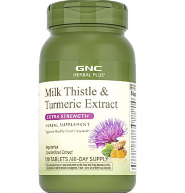 GNC 밀크 시슬 & 강황 추출물 엑스트라 스트렝스 60데이 타블렛, 1개, 120정