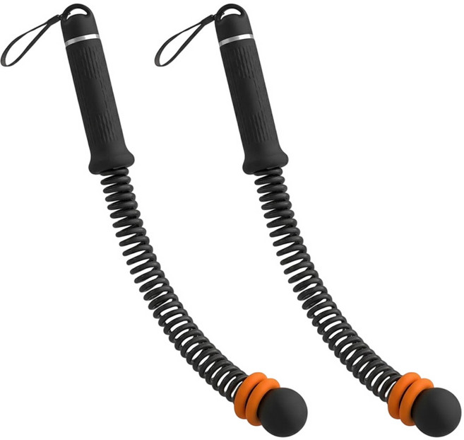 층간소음 없는 줄없는 줄넘기 중량 무게추 무선 노라인 줄넘기 실내 운동 기구 스프링, 검정색+주황색