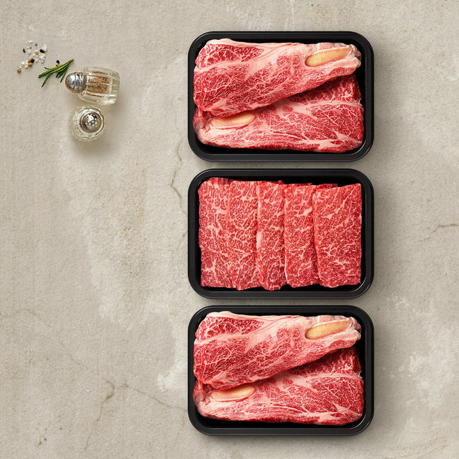 [투뿔한소] 1++한우 구이한판 (등심 300g+특수 300g+등심 200g), 1개