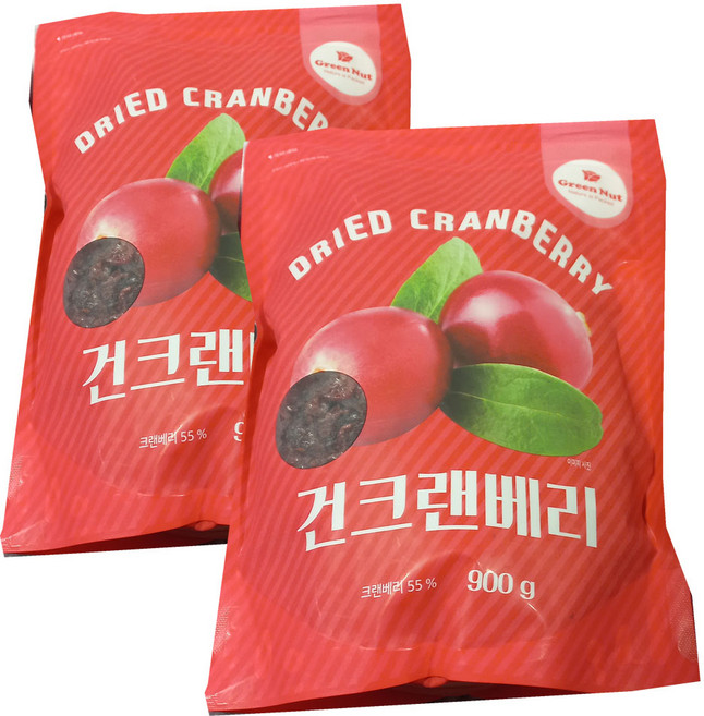 그린넛 건크랜베리, 2개, 900g