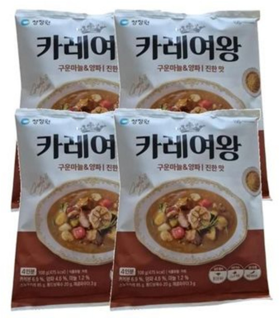청정원 카레여왕 구운마늘양파 분말 108g 4개 우동 돈까스 혼밥 아이 떡볶이, 1개