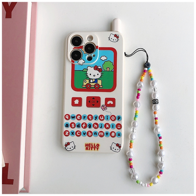 귀여운 헬로키티 기차 안테나 레트로 스트랩 갤럭시 A16케이스 무너폰 키즈폰케이스