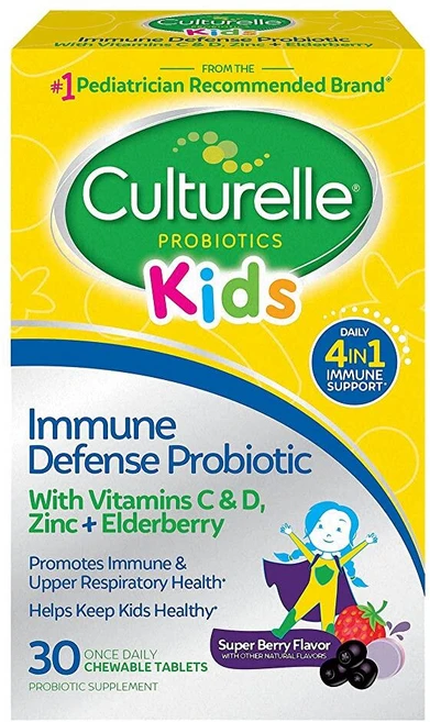 컬처렐 키즈 이뮨 디펜스 4-in-1 프로바이오틱 츄어블 30정, 컬처렐 키즈 이뮨 디펜스 4-in-1 프로바이오틱 츄어, 1개 - 쿠팡
