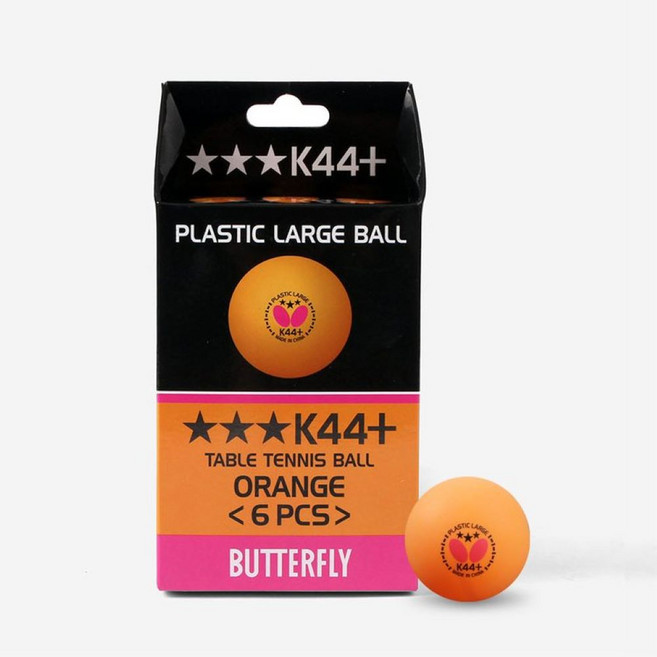 버터플라이 3스타라지볼 K44+ 6개입, 주황, 1개